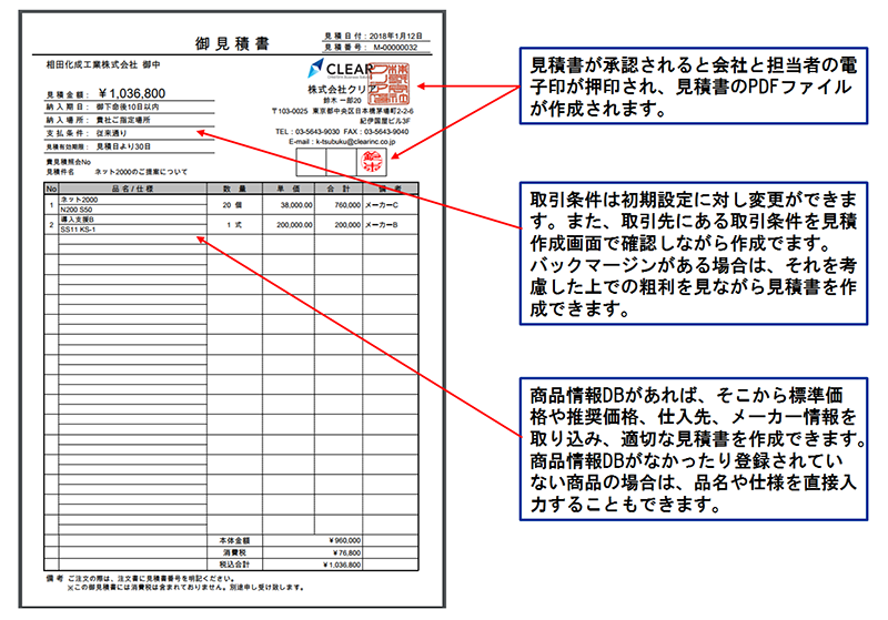 見積書PDFのイメージ